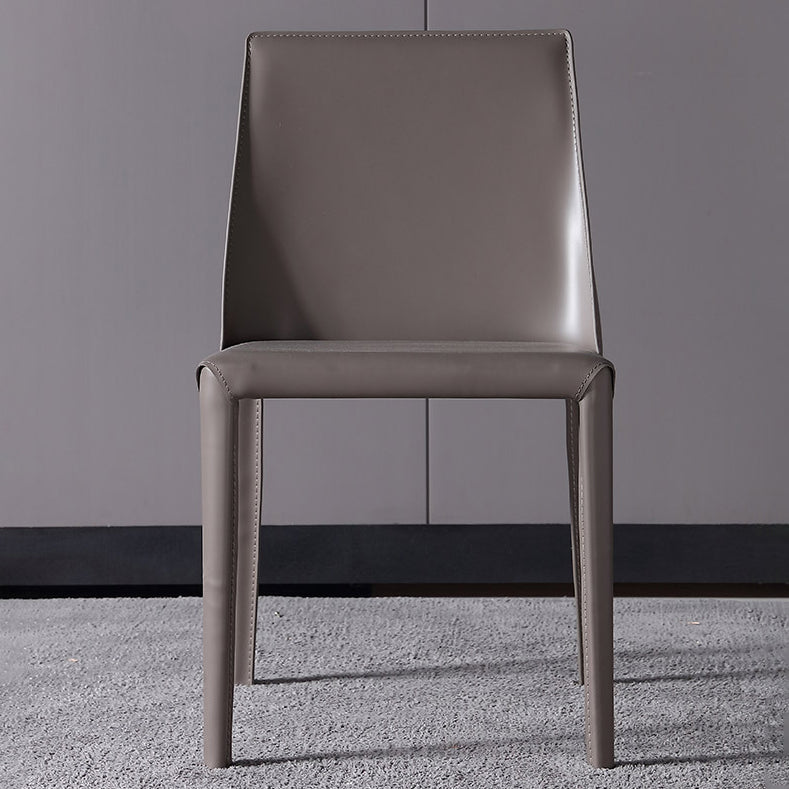 Hedendaagse vaste achterste dinerenstoelen Lederen eetkamerstoelen voor keuken (set van 2)