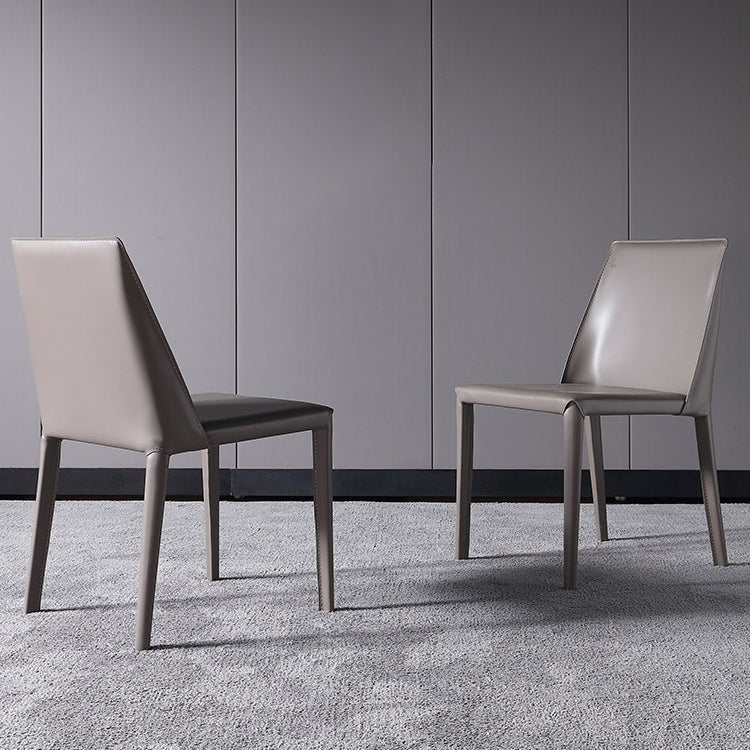 Hedendaagse vaste achterste dinerenstoelen Lederen eetkamerstoelen voor keuken (set van 2)