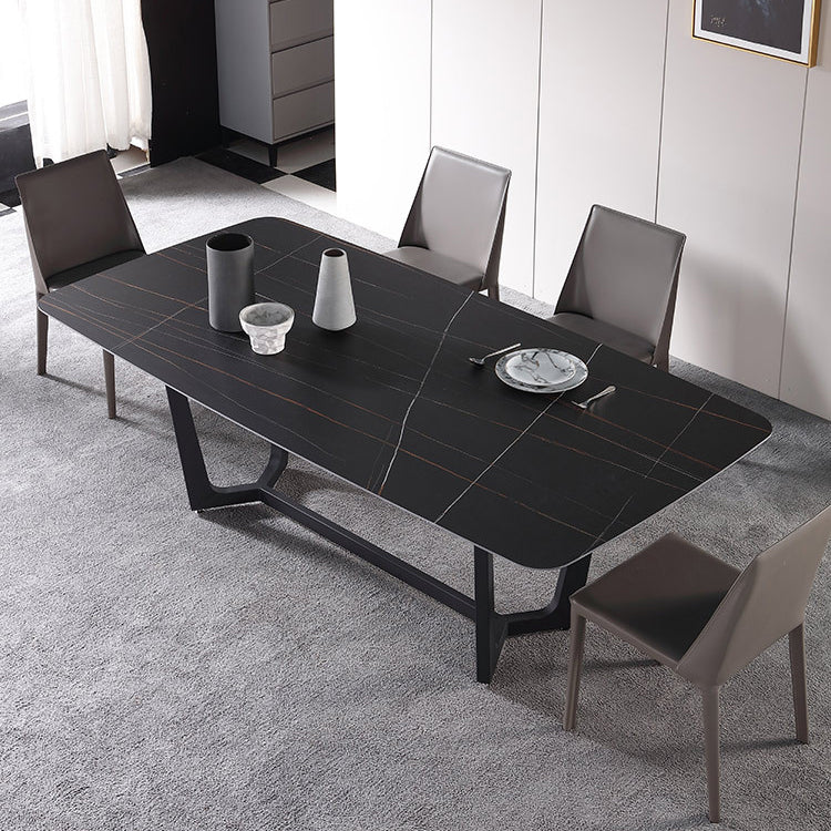 Hedendaagse vaste achterste dinerenstoelen Lederen eetkamerstoelen voor keuken (set van 2)
