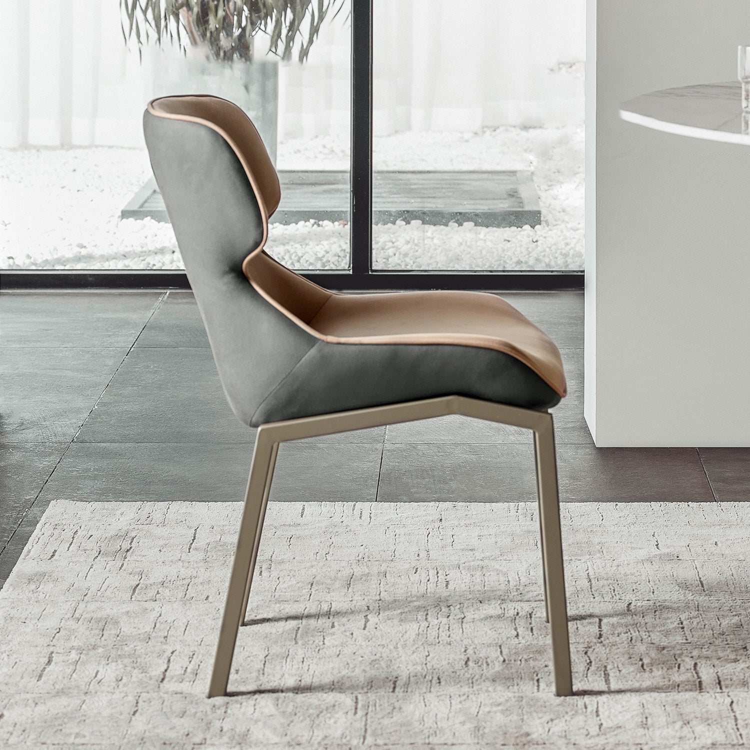 Sillas de comedor de cuero con sillón Wingback Parsons de estilo contemporáneo para uso doméstico