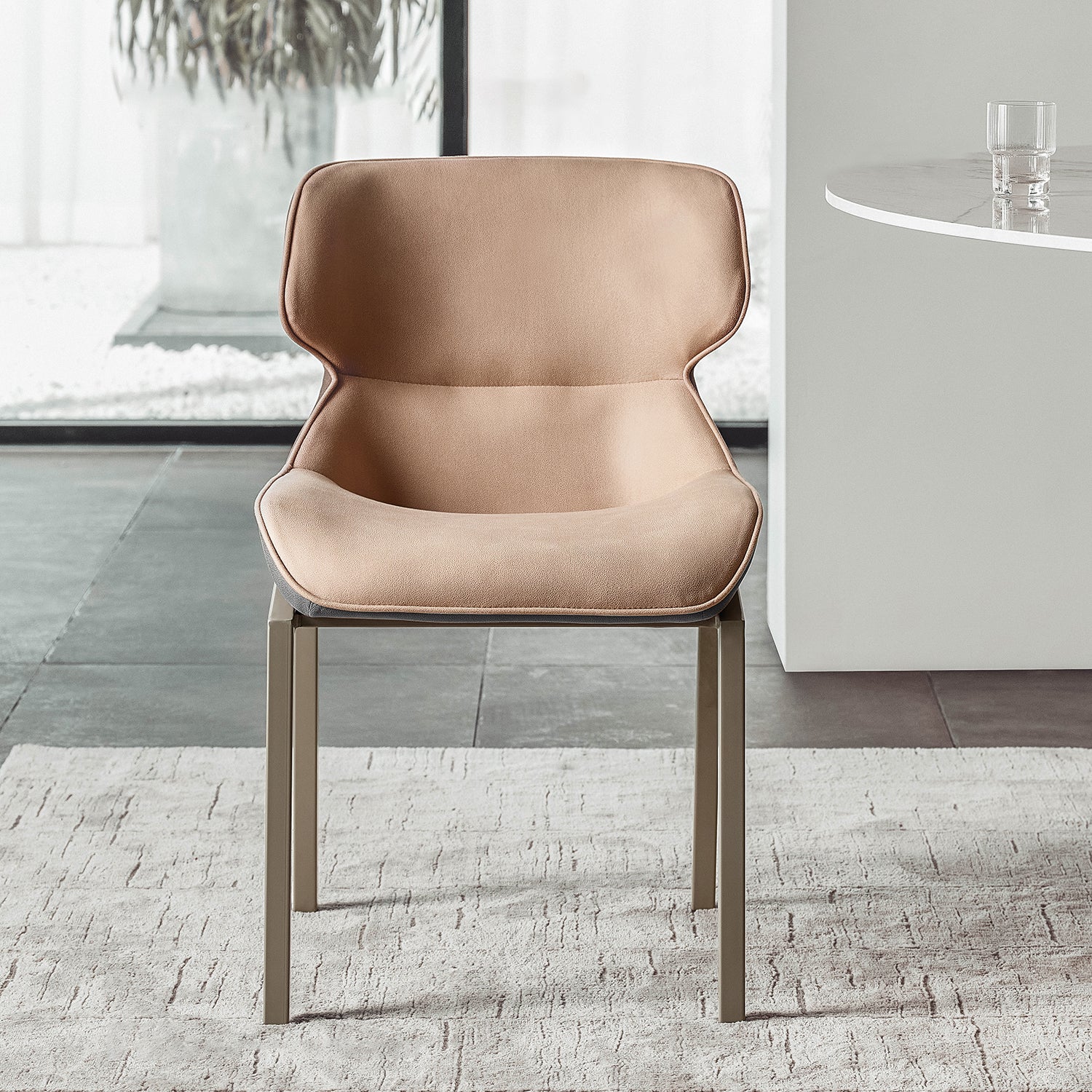 Sillas de comedor de cuero con sillón Wingback Parsons de estilo contemporáneo para uso doméstico
