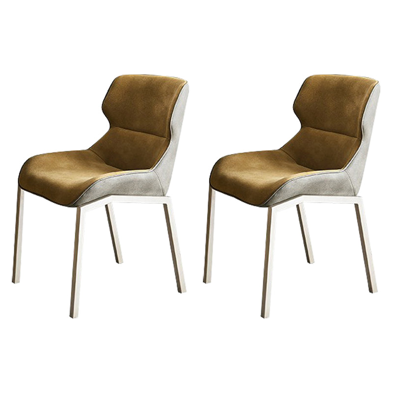 Sillas de comedor de cuero con sillón Wingback Parsons de estilo contemporáneo para uso doméstico