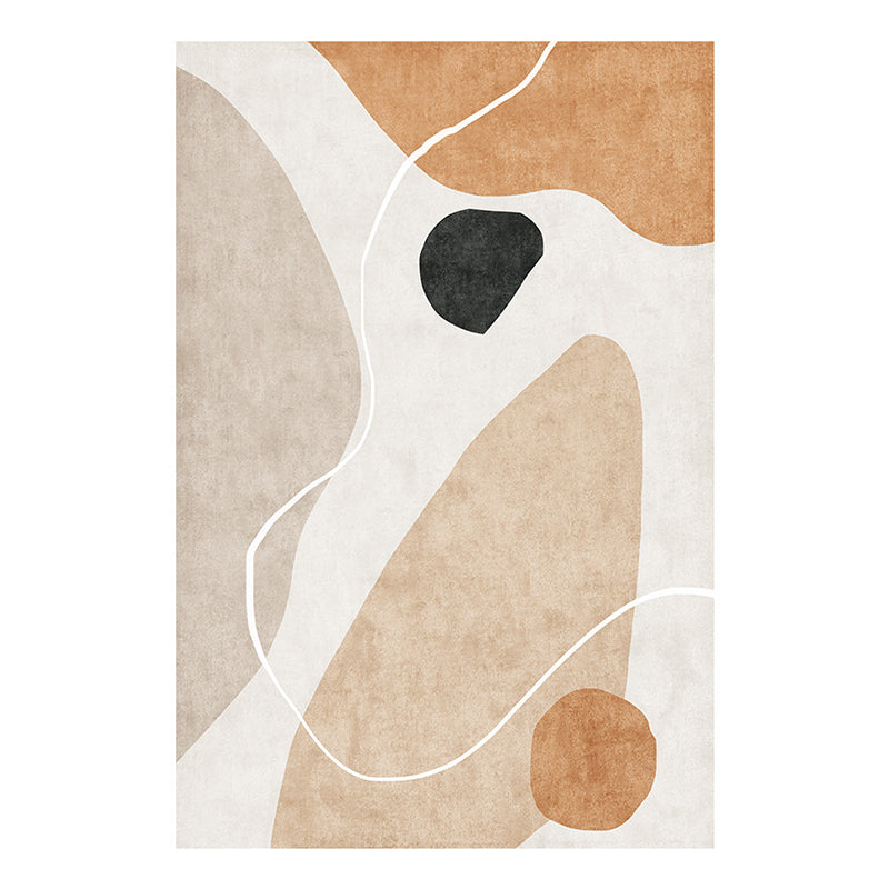 Brown Simple Rug Polyester Color Block Indoor Rug Stain Resistant Rug for Drawing Room