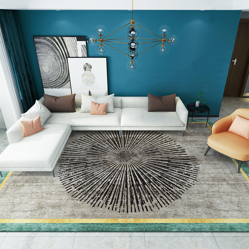 Modern Geometry Pattern Carpet Polyester Indoor Rug Non-Slip Backing Area Carpet for Home Decoration
