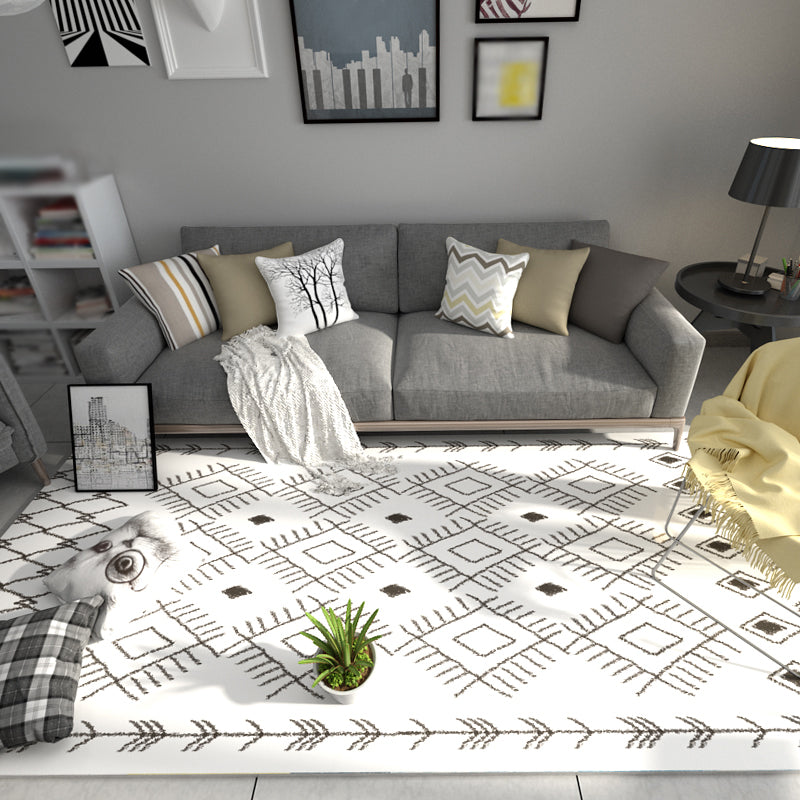 Minimalist Graphic Print Rug Polyester Indoor Rug Stain Resistant Area Carpet for Home Decoration