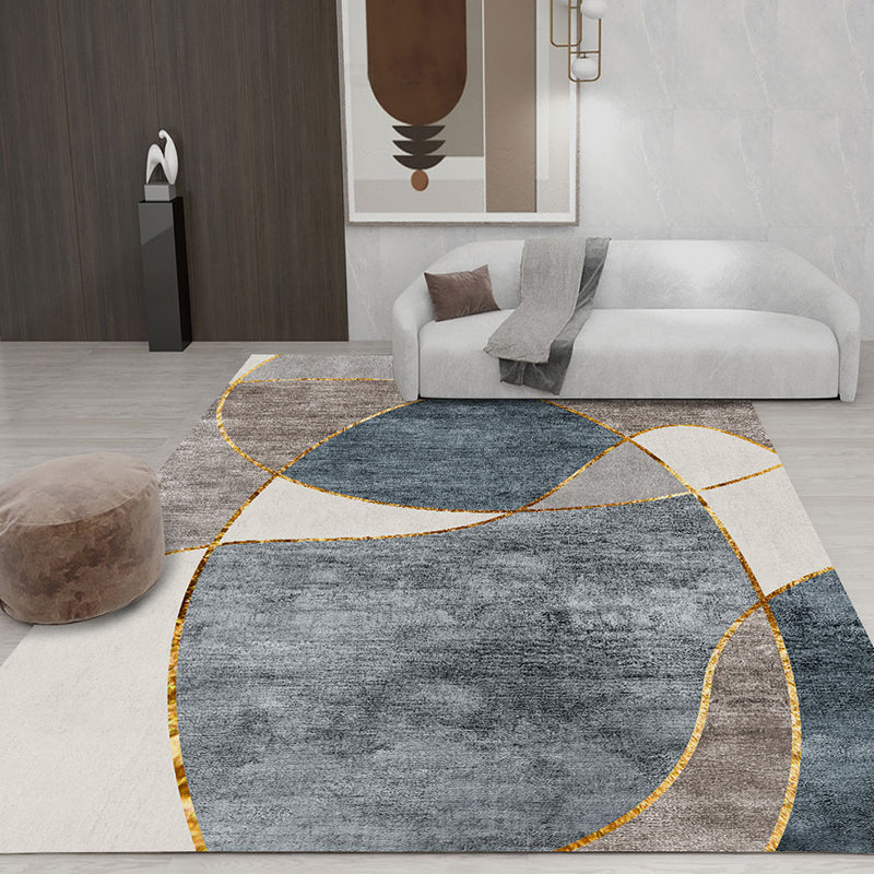 Minimalist Graphic Print Rug Polyester Indoor Rug Stain Resistant Area Carpet for Home Decoration
