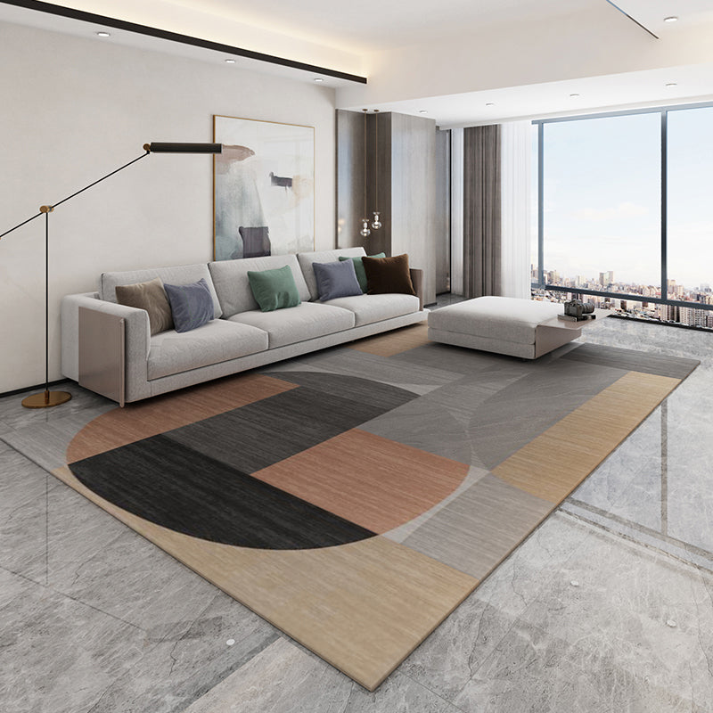 Casual Geometry Printed Indoor Carpet Polyester Rug Stain Resistant Area Carpet for Home Decoration