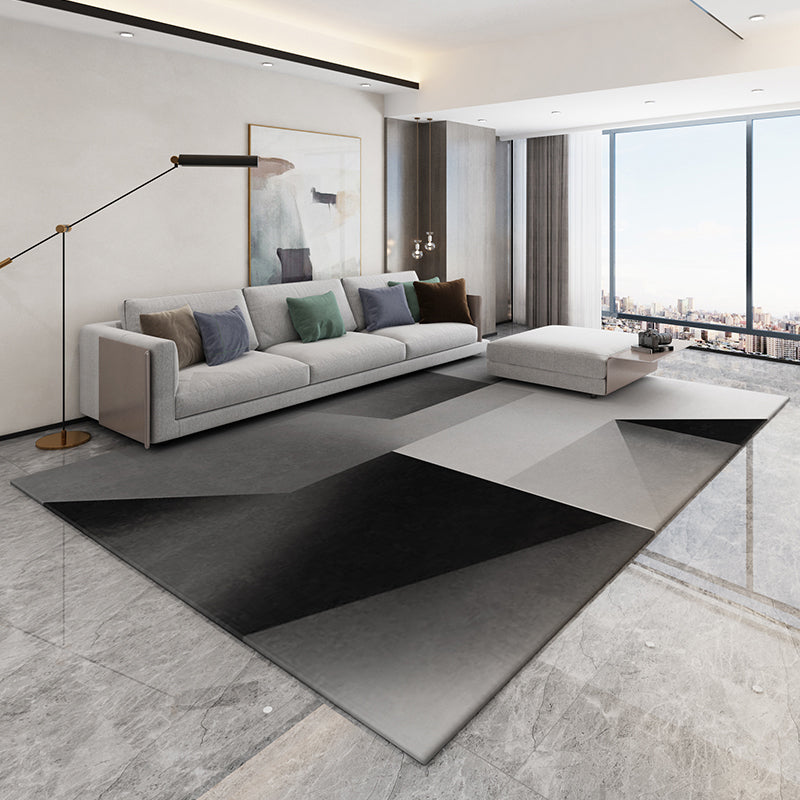 Casual Geometry Printed Indoor Carpet Polyester Rug Stain Resistant Area Carpet for Home Decoration