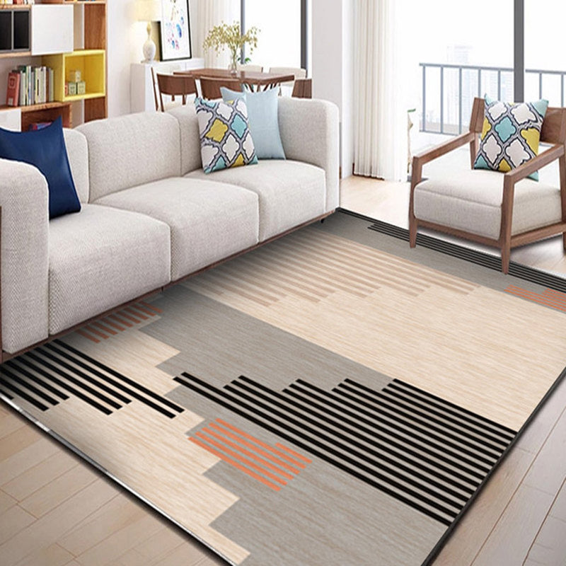 Creative Geometry Print Area Rug Polyester Indoor Carpet Pet Friendly Rug for Home Decoration