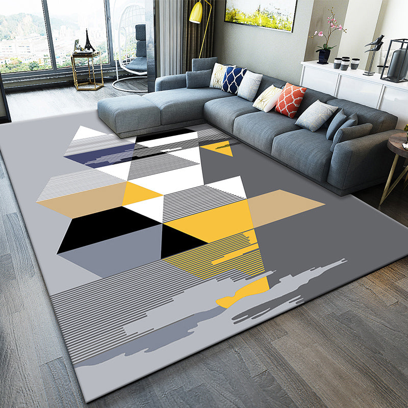 Simplicidad Área de impresión Rectángulo Alfombra alfombra alfombra de poliéster sin deslizamiento alfombra interior para sala de estar