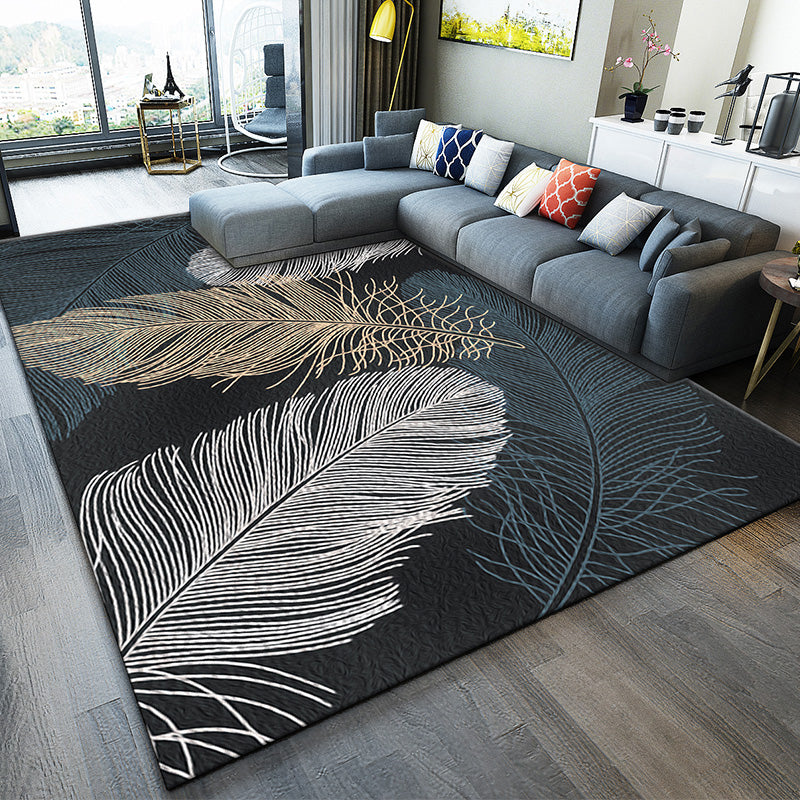 Simplicidad Área de impresión Rectángulo Alfombra alfombra alfombra de poliéster sin deslizamiento alfombra interior para sala de estar