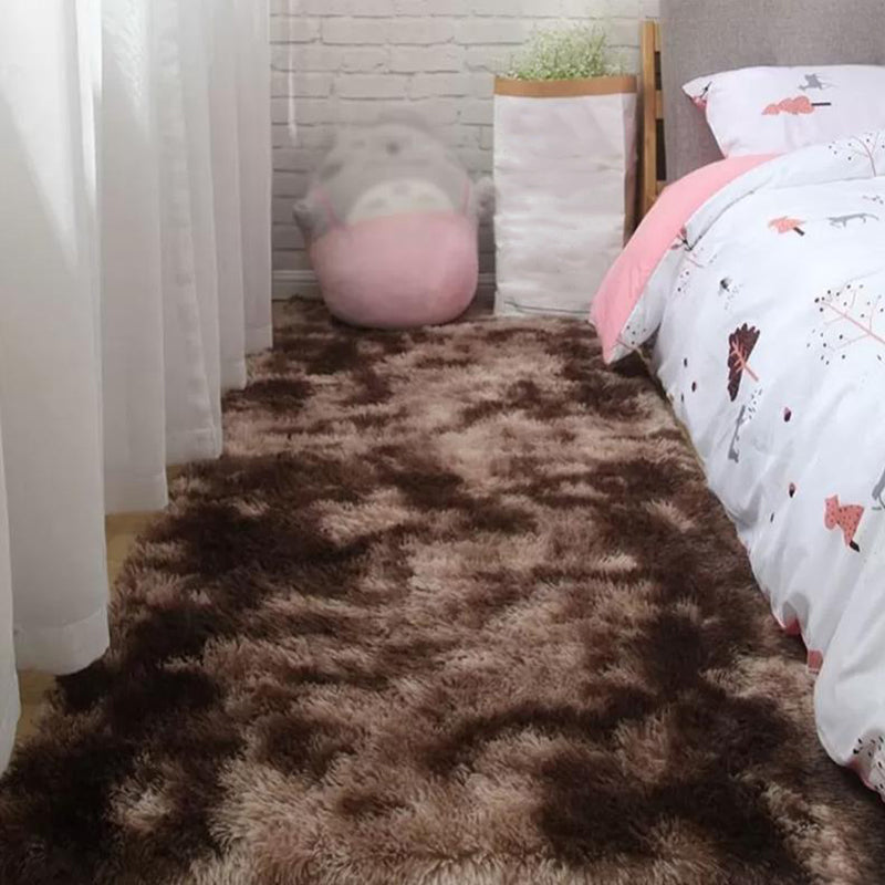 Light Pink Modern Rug Polyester Tie-Dye Rug Non-Slip Backing Rug for Living Room