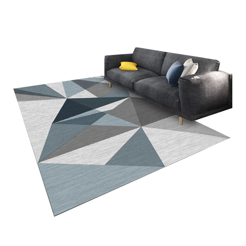 Funky Geometry Print Area Carpet Polyester Indoor Rug Non-Slip Backing Area Rug for Living Room