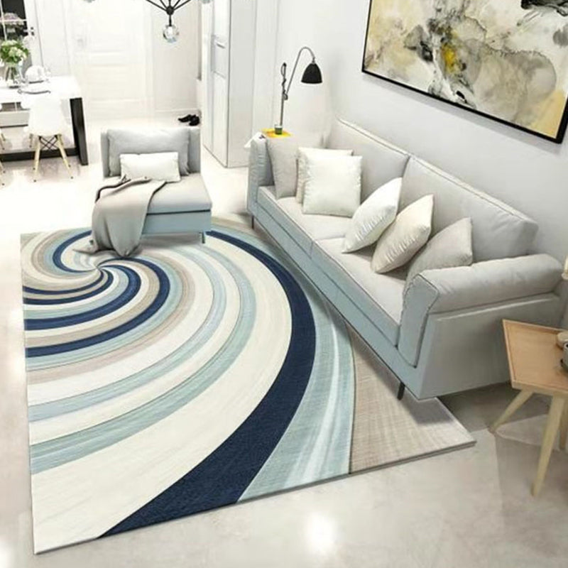 Funky Geometry Print Area Carpet Polyester Indoor Rug Non-Slip Backing Area Rug for Living Room