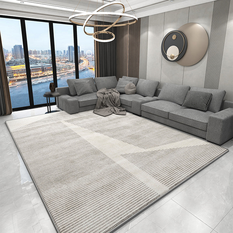 Minimalist Geometry Print Area Carpet Polyester Indoor Rug Non-Slip Backing Area Rug for Living Room