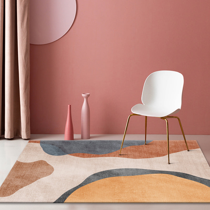 Minimalist Geometry Print Area Carpet Polyester Indoor Rug Non-Slip Backing Area Rug for Living Room