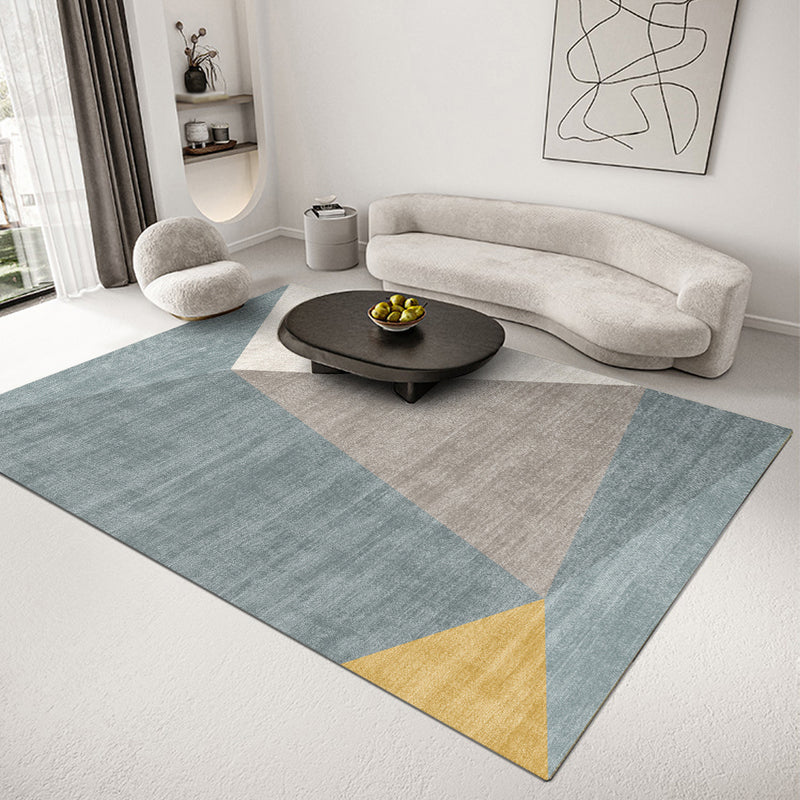 Minimalist Geometry Print Area Carpet Polyester Indoor Rug Non-Slip Backing Area Rug for Living Room