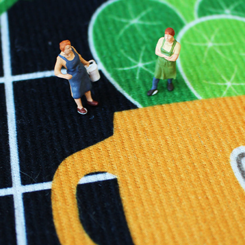 Gray Modern Rug Polyester Contrast Color Design Rug Washable Rug for Living Room