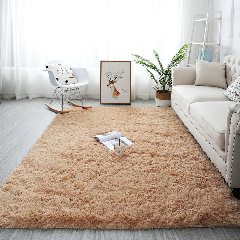 Minimalistische massive Shag-Fläche Teppich Polyester Innenteppich nicht rutschfest