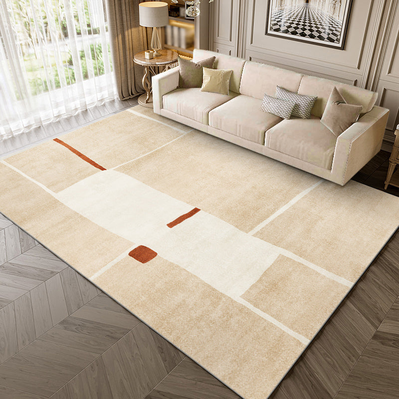 Trendy Rectangle Print Indoor Rug Polyester Carpet Non-Slip Backing Area Rug for Home Decoration