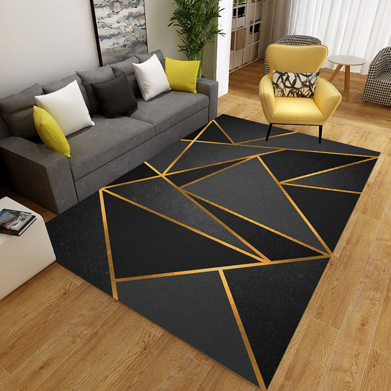 Modern Geometry Print Indoor Carpet Polyester Area Rug Washable Carpet for Home Decoration