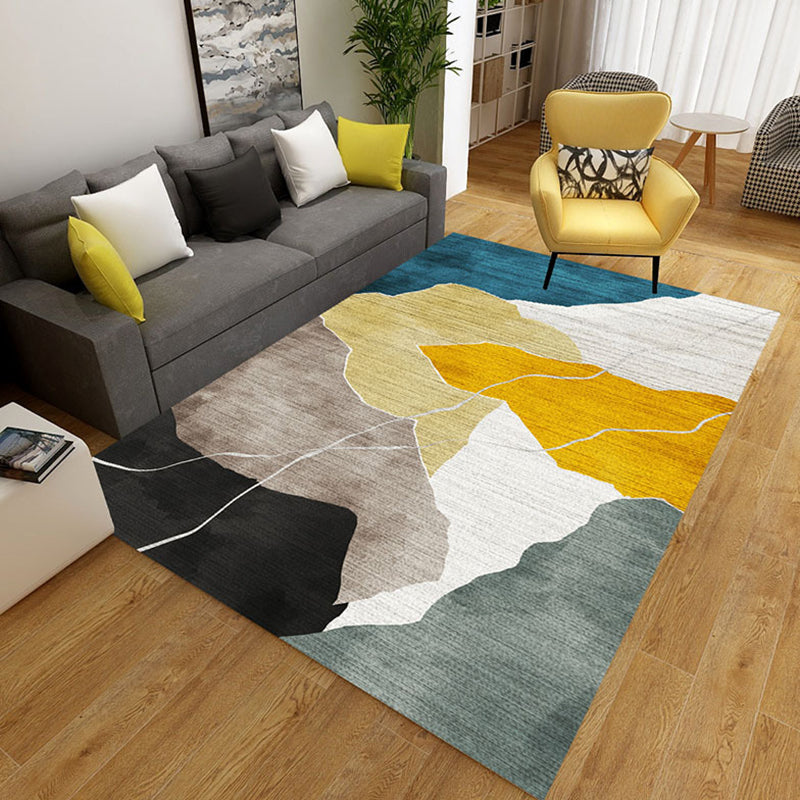Modern Geometry Print Indoor Carpet Polyester Area Rug Washable Carpet for Home Decoration