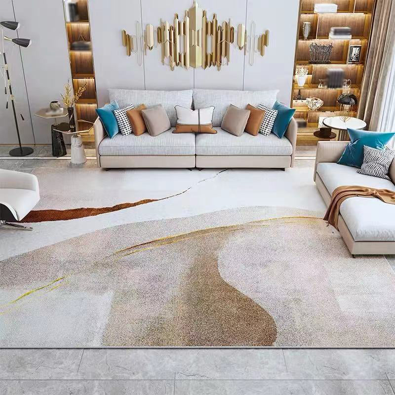 Modern Graphic Print Indoor Carpet Polyester Area Rug Non-Slip Backing Carpet for Living Room