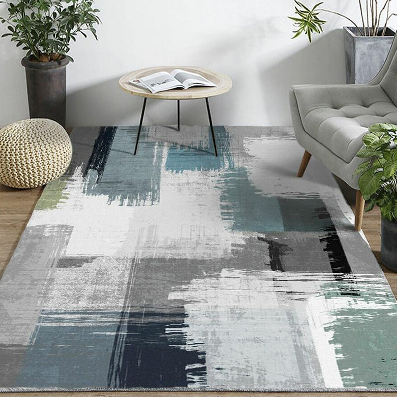 Modern Graphic Print Indoor Carpet Polyester Area Rug Non-Slip Backing Carpet for Living Room