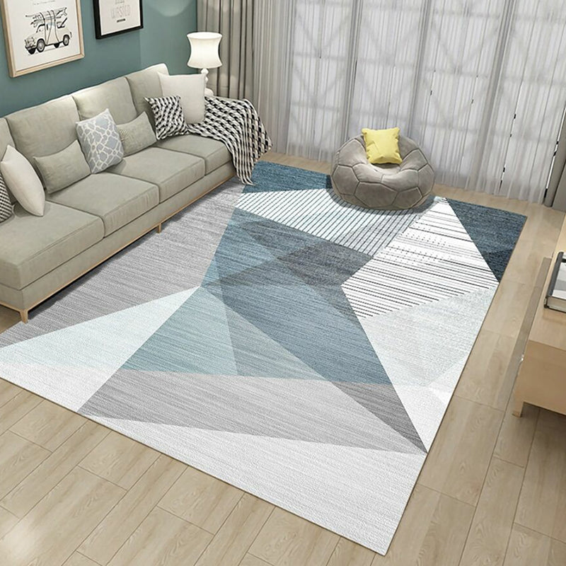 Modern Graphic Print Indoor Carpet Polyester Area Rug Non-Slip Backing Carpet for Living Room