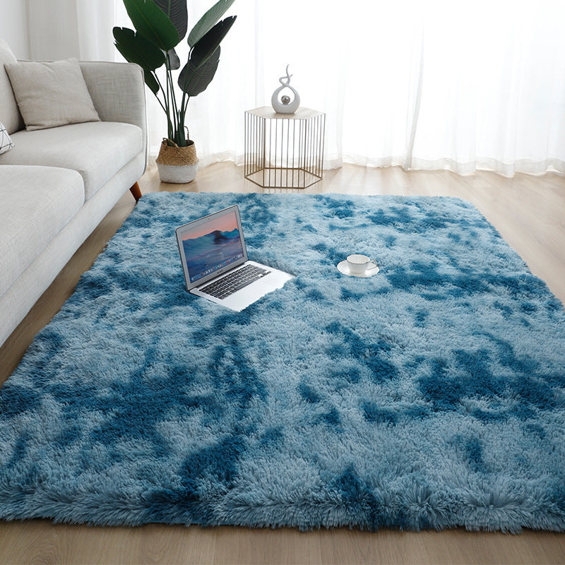 Creative Tie Dye Shag Area Rug Polyester Indoor Carpet Non-Slip Backing Rug for Home Decoration