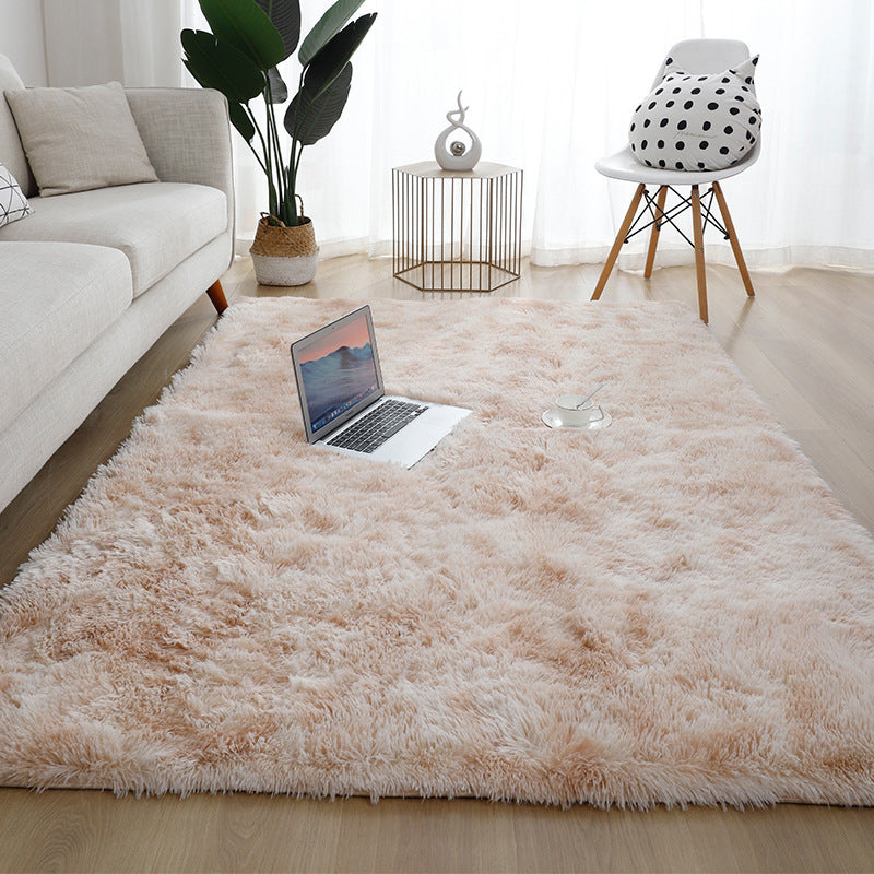 Creative Tie Dye Shag Area Rug Polyester Indoor Carpet Non-Slip Backing Rug for Home Decoration