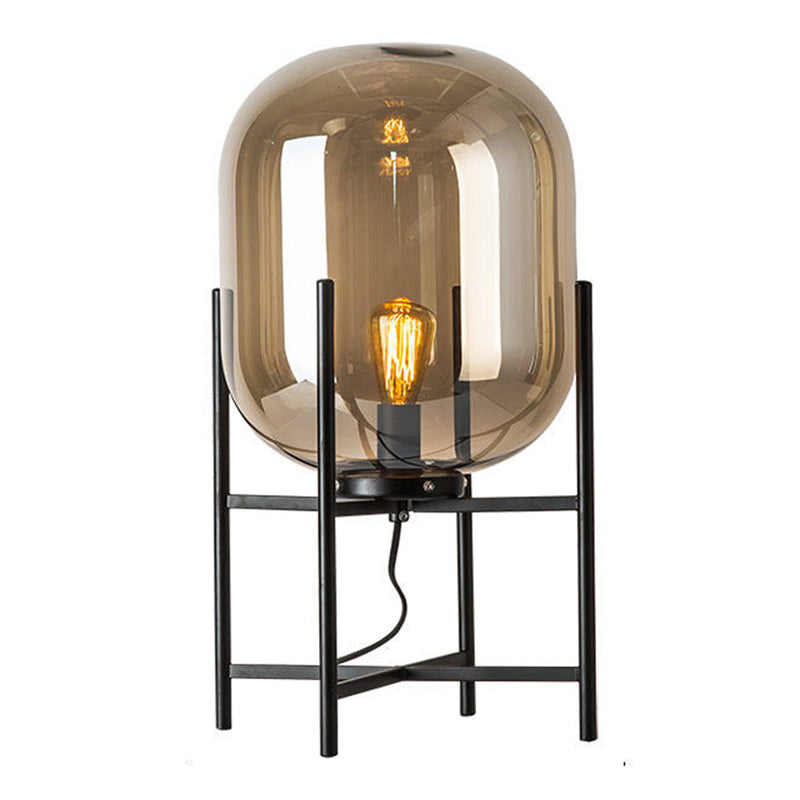 Ultramoderne eenvoud vat tafellamp glas nachtkastje lamp voor slaapkamer