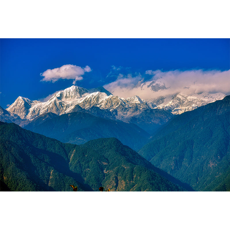 Modern Mountains Mural Contemporary Home Decor for Sitting Room, Water Resistant