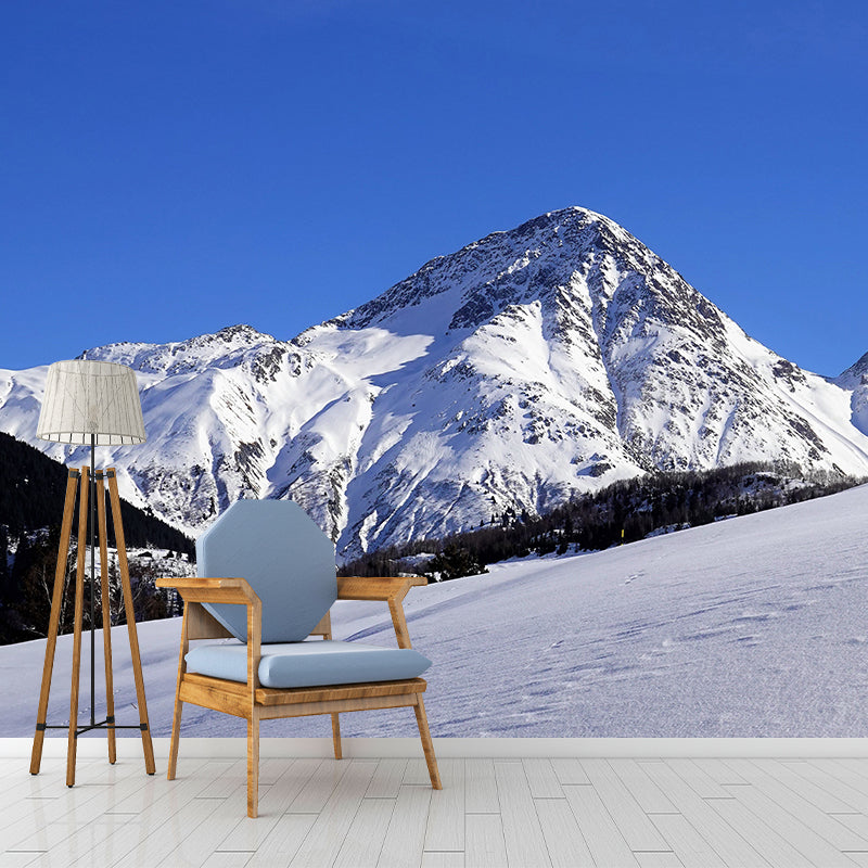 Modern Mildew Mountains Mural Decal Resistant Wall Covering for Living Room