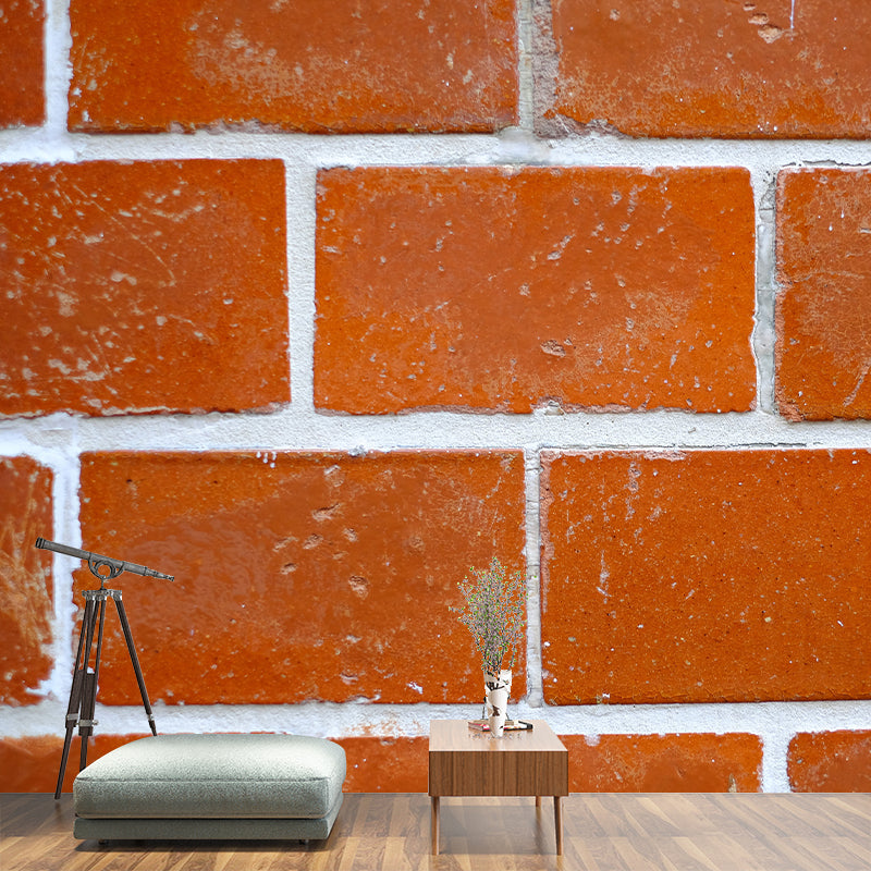 Brick Mural Decal Modern Mildew Resistant Wall Covering for Living Room