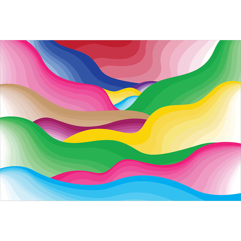 Abstract Waves Mural Wall Covering for Dining Room Eco-friendly for Decoration