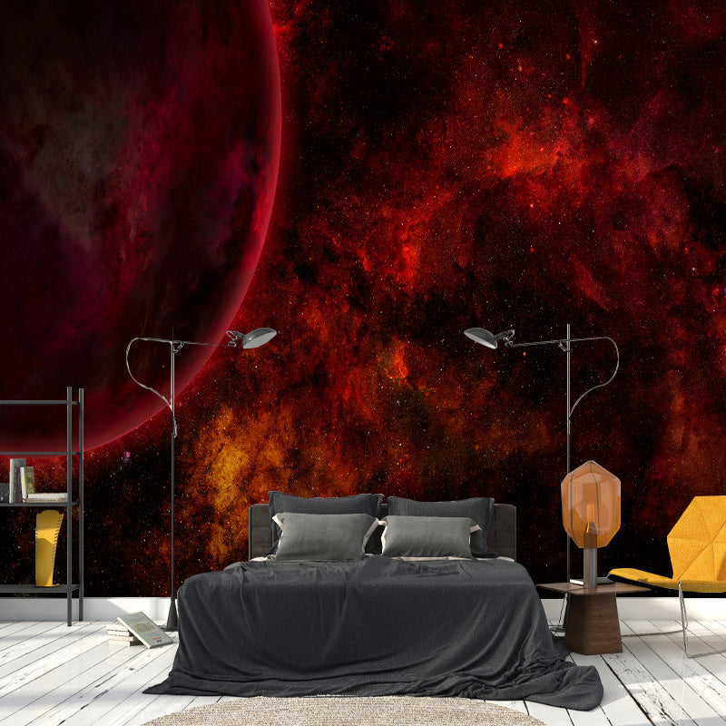 Outer Space Mural Wallpaper Personalized Size Wall Covering for Study Room