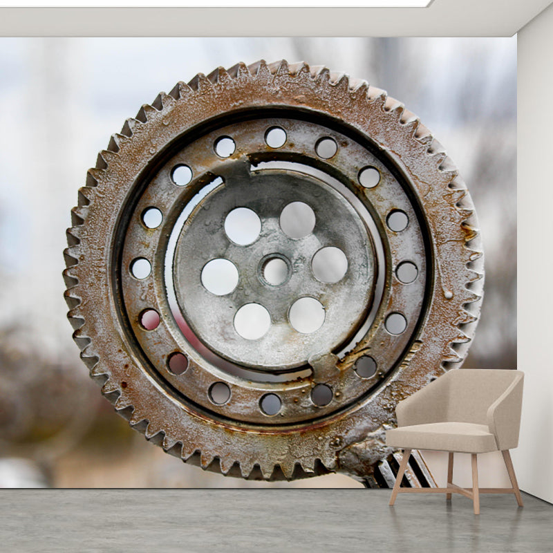 Industrial Photography Style Building Mural Wallpaper Mildew Resistant for Decoration