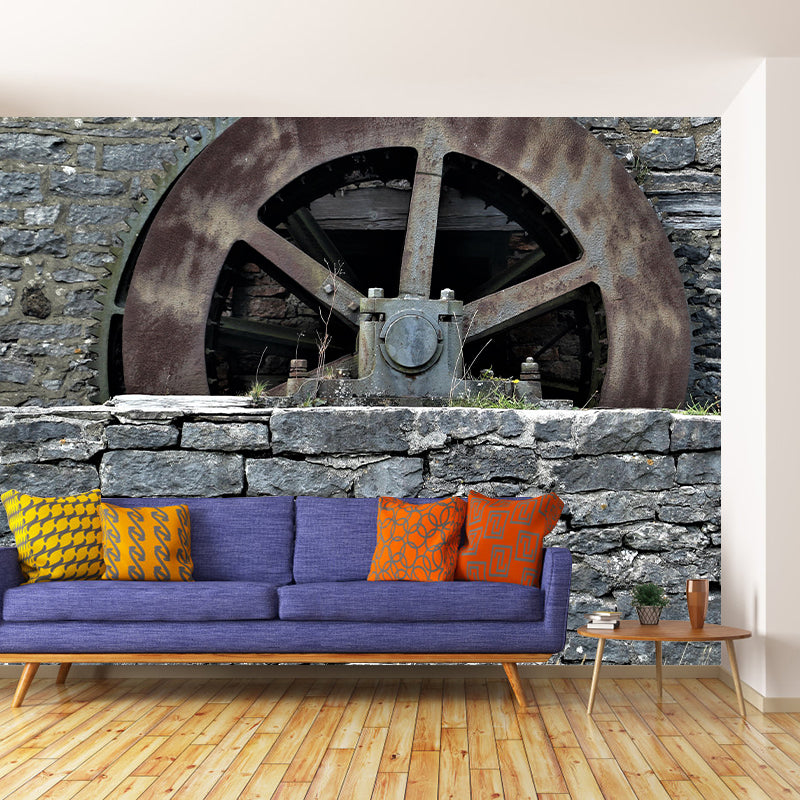 Industrial Photography Style Building Mural Wallpaper Mildew Resistant for Decoration