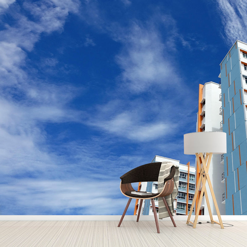 Contemporary Photography Style Building Mural Wallpaper Mildew Resistant for Decoration