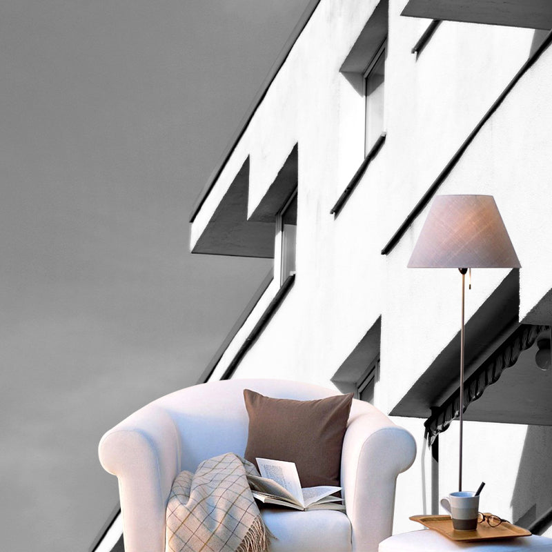 Door Sky Photography Style Building Mural Wallpaper Mildew Resistant for Bedroom