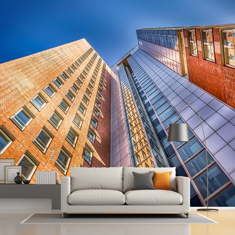 Contemporary Photography Style Building Mural Wallpaper Mildew Resistant for Room