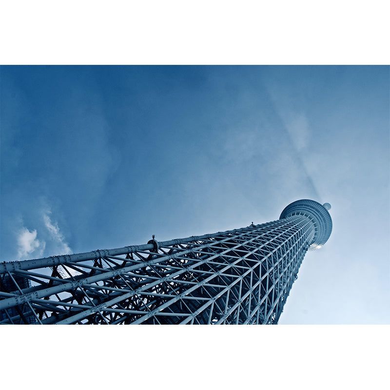 Contemporary Photography Style Building Mural Wallpaper Mildew Resistant for Room