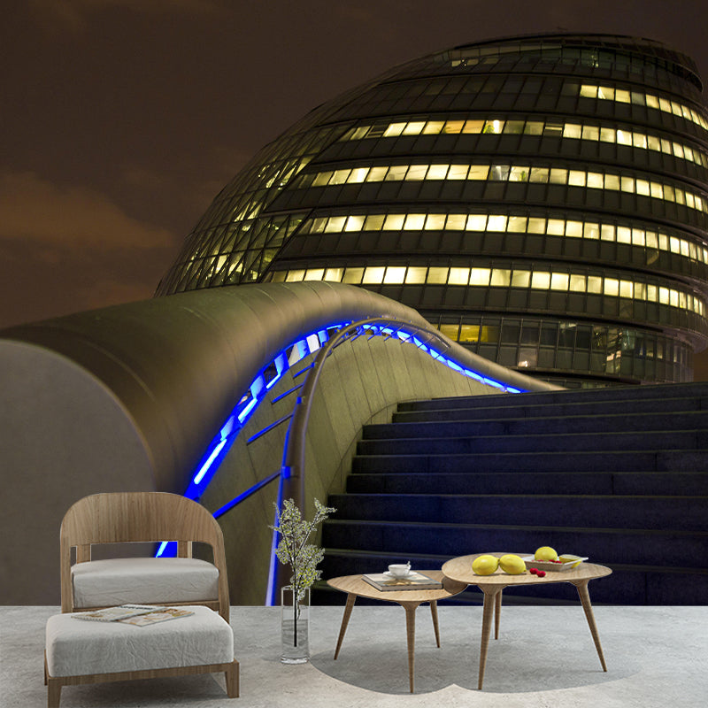 Contemporary Photography Style Building Mural Wallpaper Mildew Resistant for Wall Decor