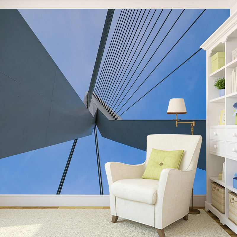 Contemporary Photography Style Building Mural Wallpaper Mildew Resistant for Home