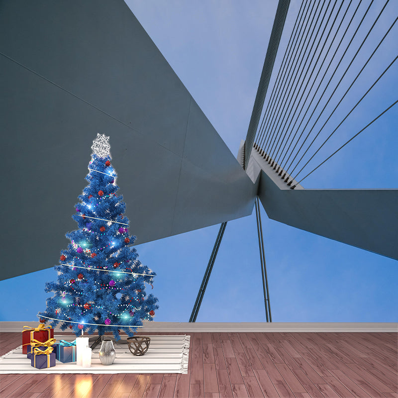 Contemporary Photography Style Building Mural Wallpaper Mildew Resistant for Home