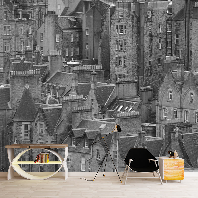 Contemporary Photography Style Building Mural Wallpaper Mildew Resistant for Home