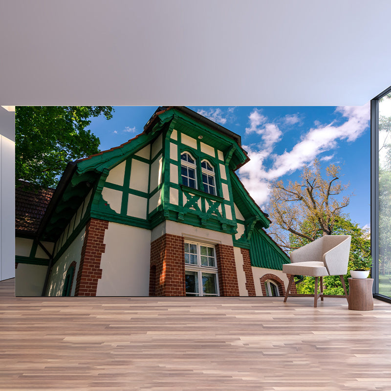 Vivid Photography Style Building Mural Wallpaper Mildew Resistant for Home Decor