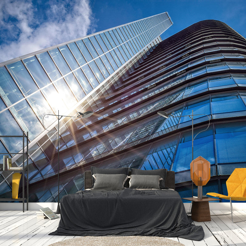 Vivid Photography Style Building Mural Wallpaper Mildew Resistant for Home Decor