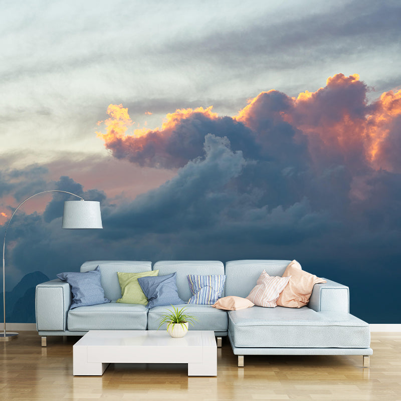 Contemporary Photography Style Sky Mural Wallpaper Mildew Resistant for Room